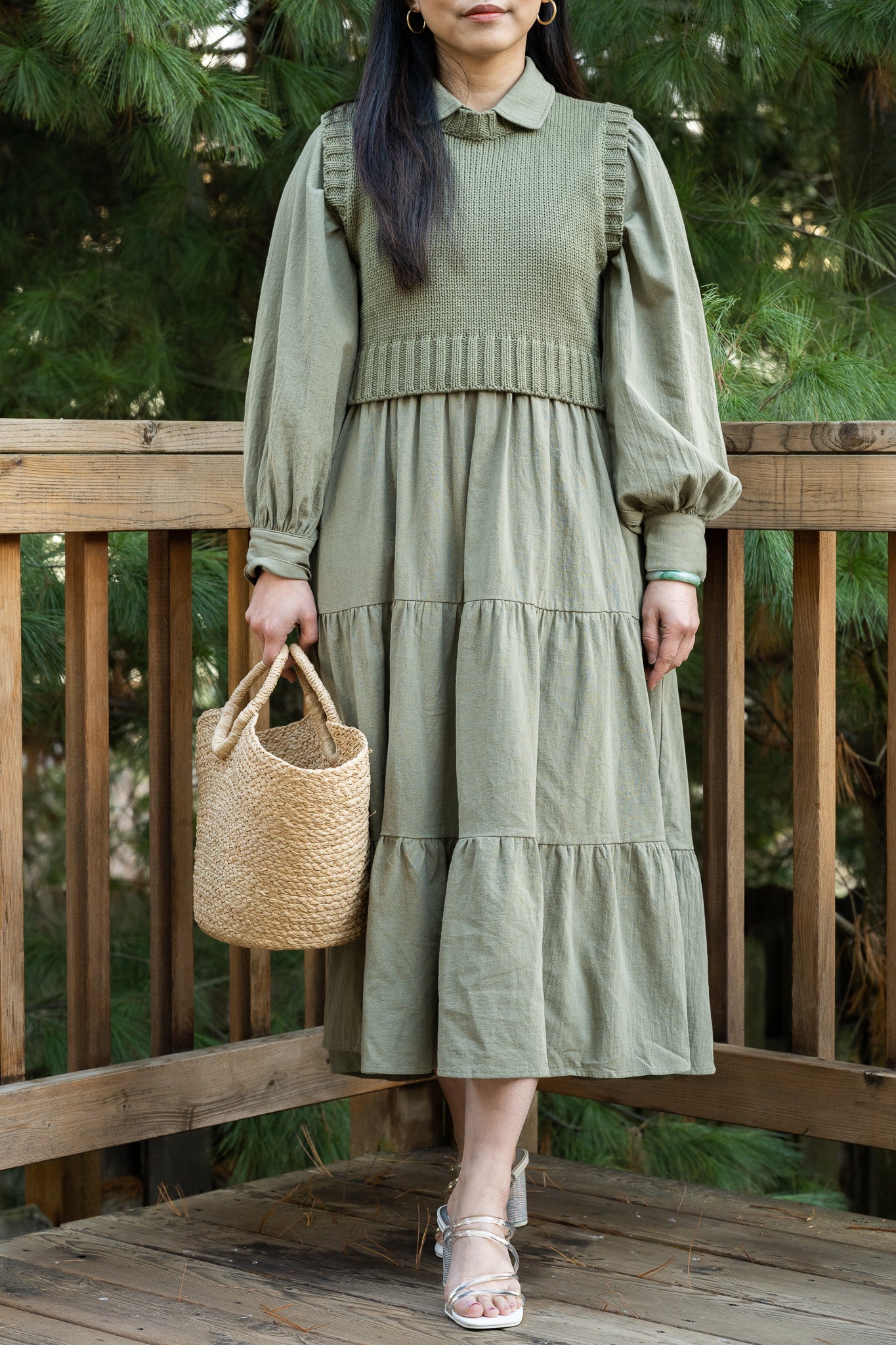 Sweater Vest and Midi Dress Two Piece ...